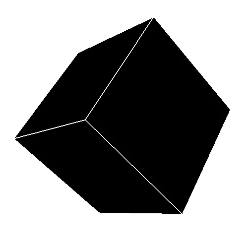 A rotating cube in 3D