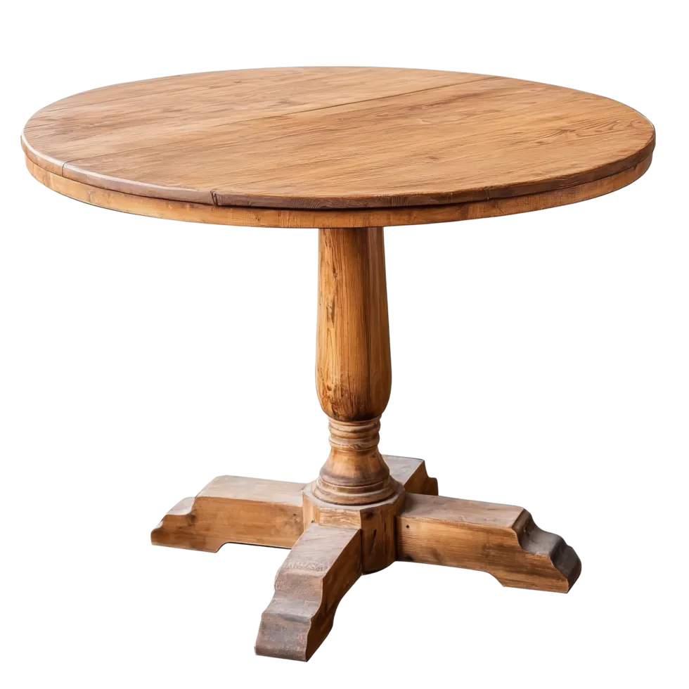 A wooden table.